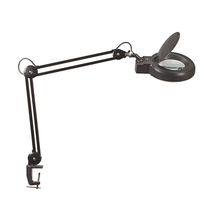 Lampka LED z lupą na biurko MAULviso 6W mocowana zaciskiem czarna