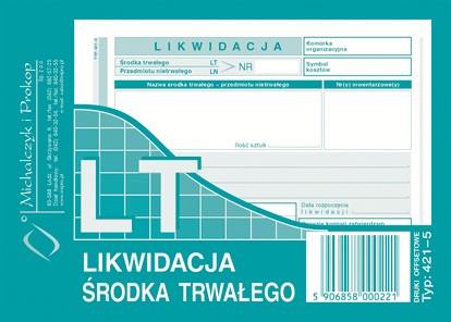 Likwidacja Środka Trwałego LT A6 Offset 421-5 /MiP