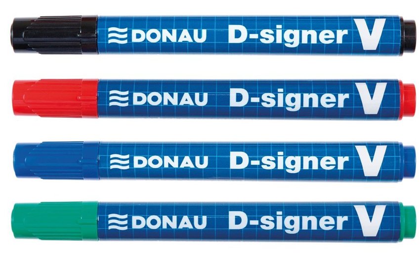 Marker Permanentny Donau D-Signer V Ścięty Czerwony