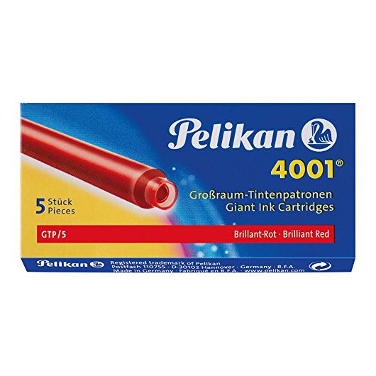 Naboje Pelikan 4001 Długie 5szt. Czerwone