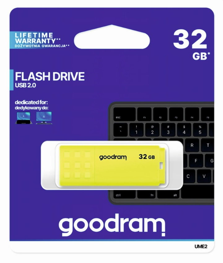 Pamięć Flash USB 32GB 2.0 Żółty /Goodram