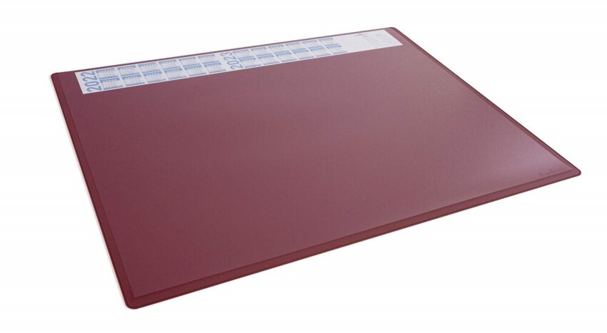 Podkład na biurko 650x500 mm z przezroczystą nakładką PP czerwony / Durable