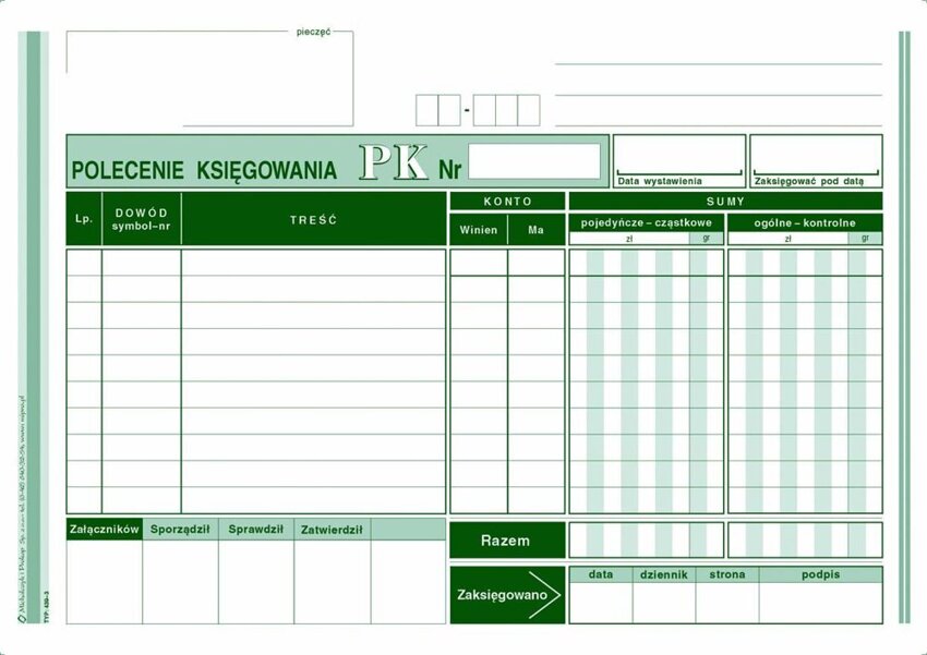 Polecenie Księgowania PK A5 Offset Poziom 439-3 /MiP