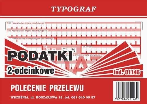 Polecenie Przel. Podatki A6 (2-odc.) 01146 /Typograf