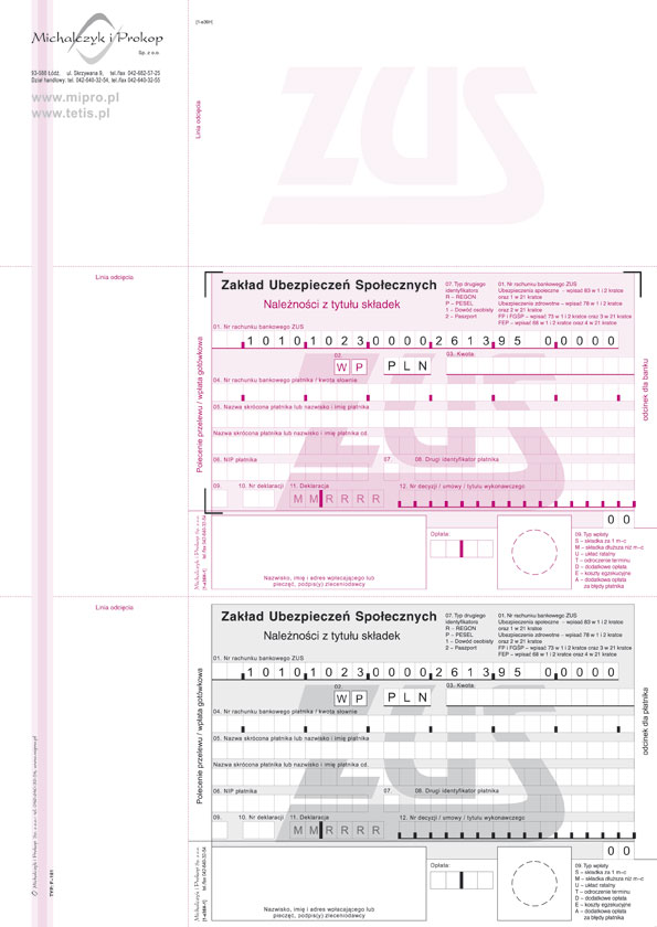 Polecenie Przel. ZUS Do Nadr. (2-odc.) A'100 F-101-2 /MiP