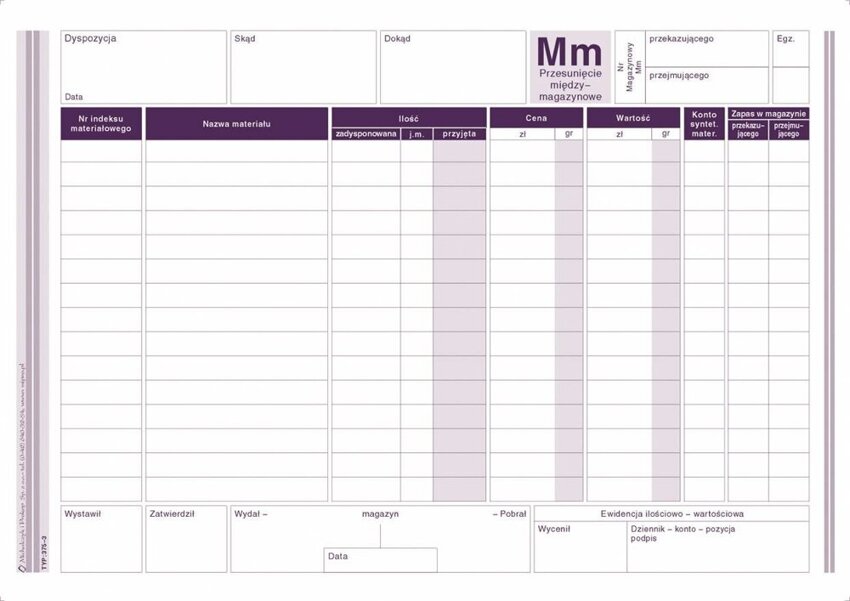 Przesunięcie Międzymagazynowe Mm A5 Wielok. 375-3 /MiP