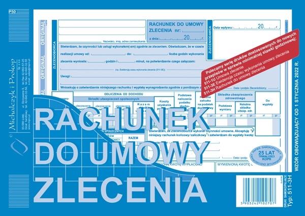 Rachunek do umowy zlecenia A5(o+k)