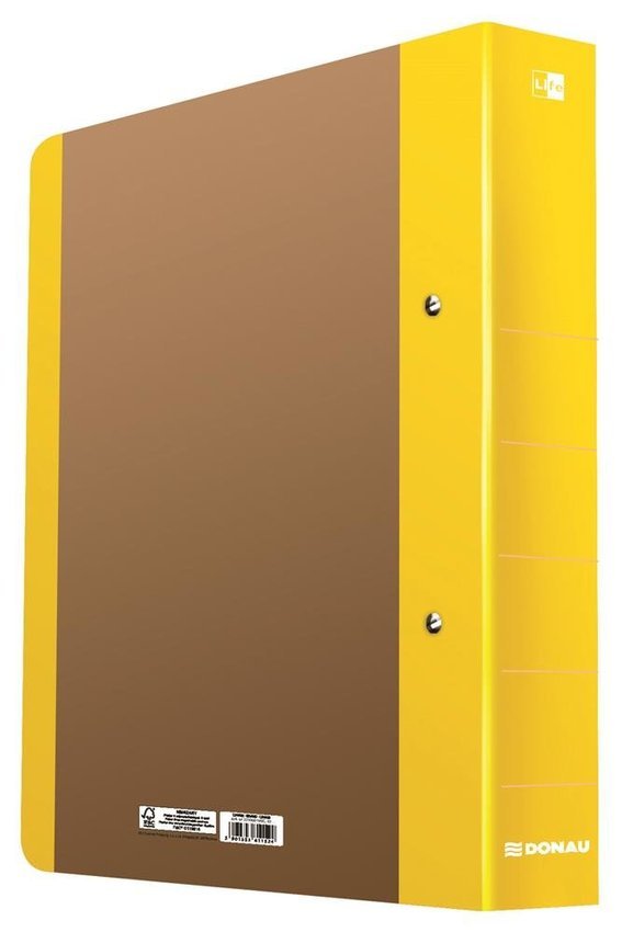 Segregator Ringowy Donau Life A4/2Rd/50mm Żółty