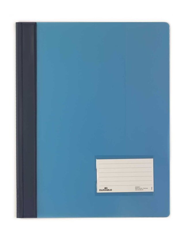 Skoroszyt A4+ PVC Transparentny Kieszeń Opis Niebieski /Durable 268006
