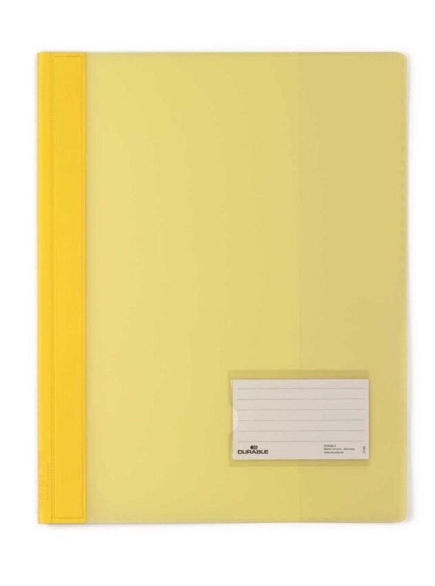 Skoroszyt A4+ PVC Transparentny Kieszeń Opis Żółty /Durable 268004