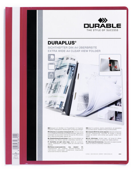 Skoroszyt Prezentacyjny A4+ Duraplus Czerwony /Durable 257903