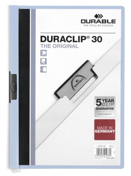 Skoroszyt z Klipem A4 PVC Duraclip 30 Kartek Niebieski /Durable 220006