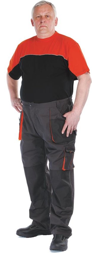 Spodnie Emerton Bawełna/Poliester Rozm. 60 Antracytowo-Pomarańczowe