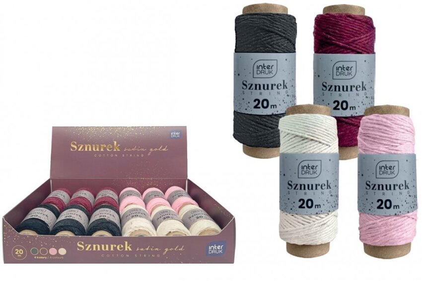 Sznurek na Szpulce 20m Mix Satin Gold /Interdruk