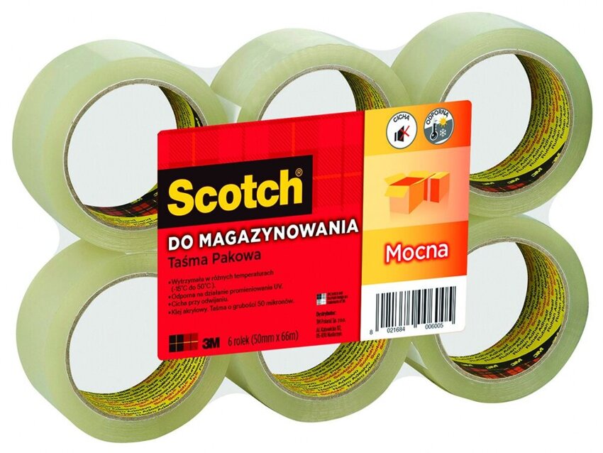 Taśma Pakowa Do Magazynowania Scotch (309 Tsp) Mocna 50Mm 66M Transparentna