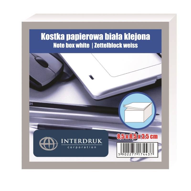 Wkład Kostka 85x85x35mm Klejona Biała /Interdruk