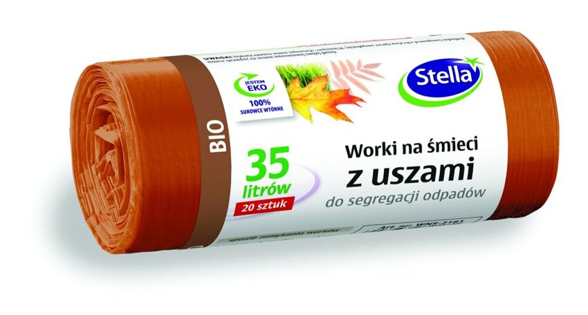 Worki z uszami STELLA do segregacji odpadów bio 35 l 20 szt. brązowe brązowy