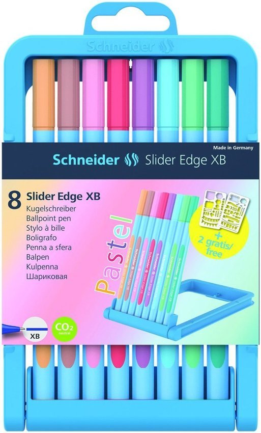 Zestaw Długopisów W Etui Schneider Slider Edge Pastel Xb 8 Szt. Mix Kolorów