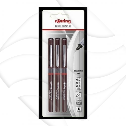 Zestaw Długopisów Żelowych Tikky Graphic 0.2, 0.4, 0.8mm /Rotring S0814940